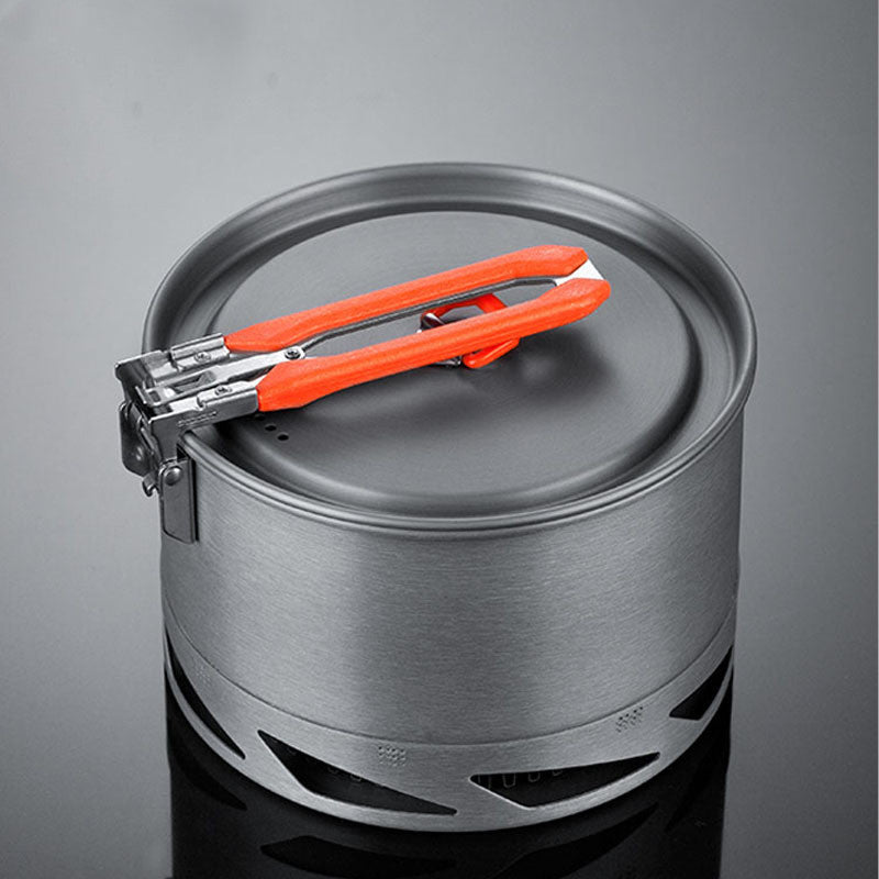 Camping Cookware Set Heat Exchanger Pot Kettle Outdoor Tableware