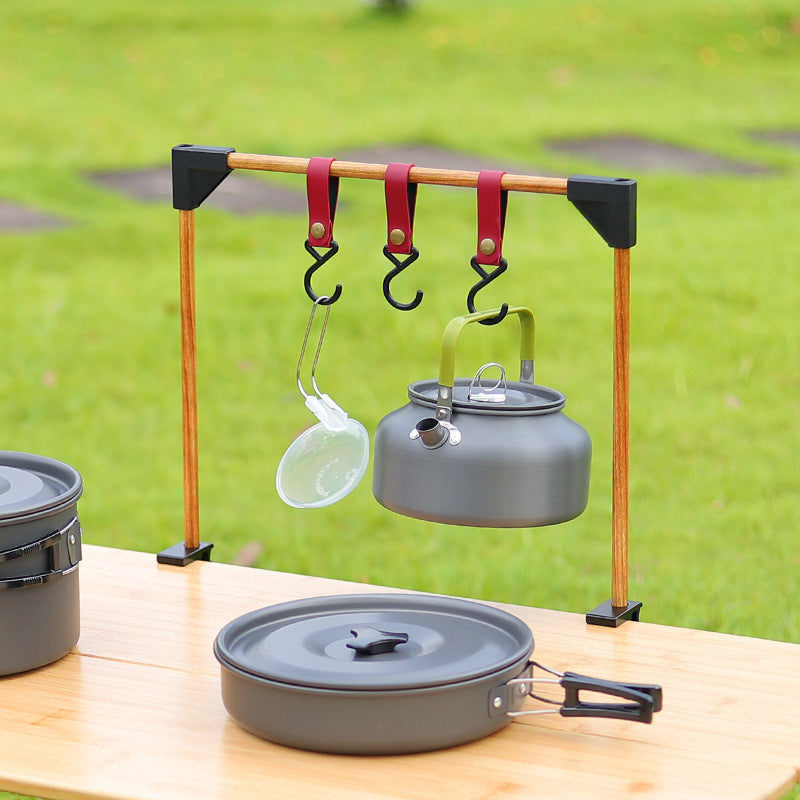 Adjustable Camping Cookware Rack Desk Clamp Hook Storage