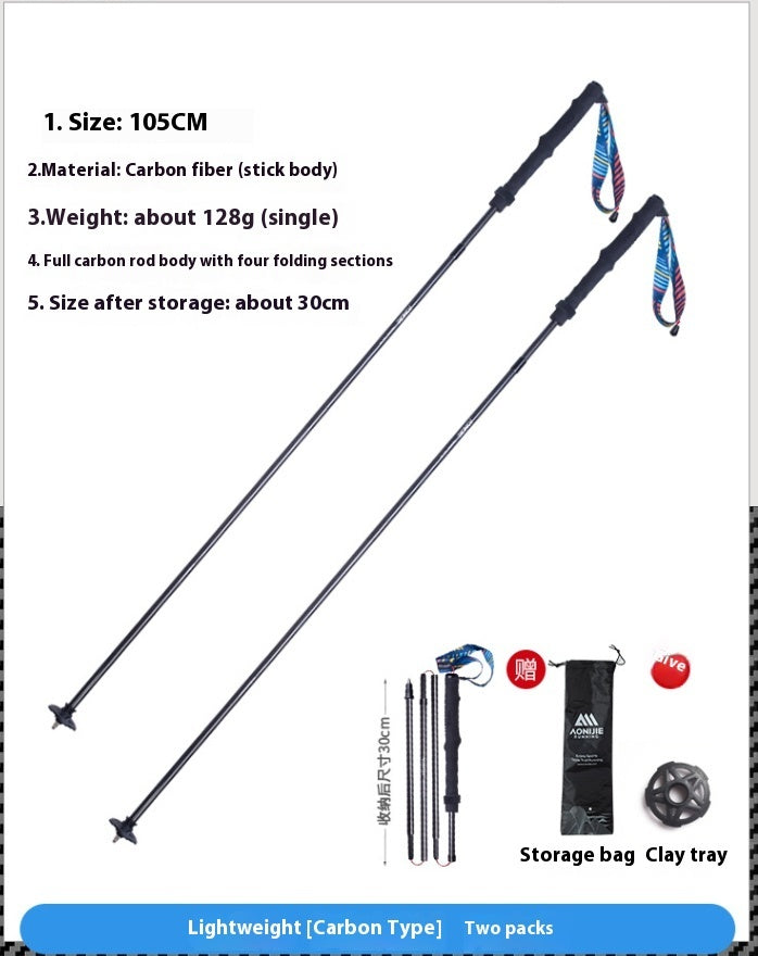 Carbon Fiber Folding Trekking Pole Off Road Cane