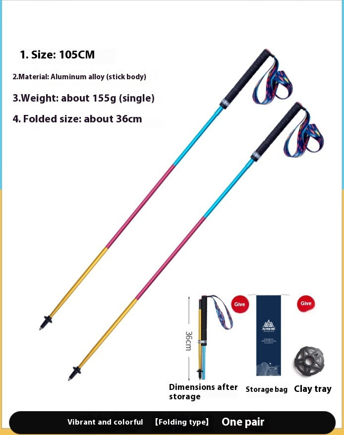 Carbon Fiber Folding Trekking Pole Off Road Cane