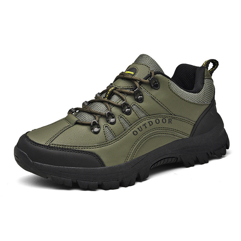 Men Autumn Winter Leather Low Top Hiking Boots