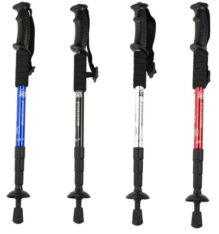 Aluminum Alloy Adjustable Trekking Pole Straight Curved Handle