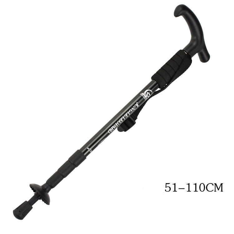 Aluminum Alloy Adjustable Trekking Pole Straight Curved Handle