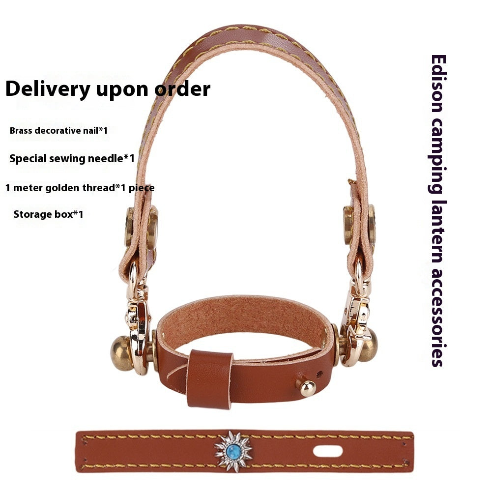 Leather Rope Camping Lantern Set Hanging Edison Style Lantern