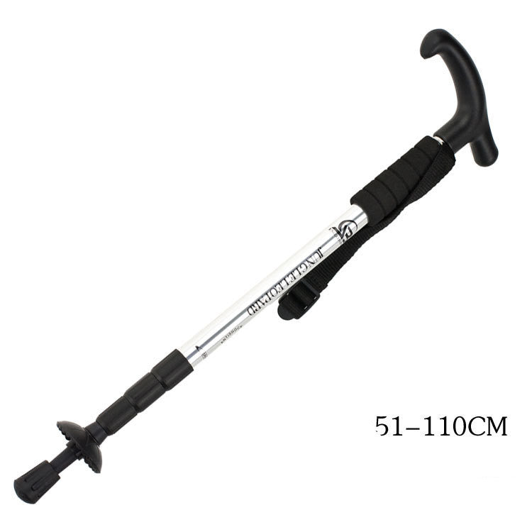 Aluminum Alloy Adjustable Trekking Pole Straight Curved Handle