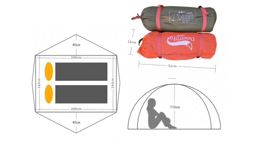 Double Layer Sun Protection Camping Tent Outdoor Shelter