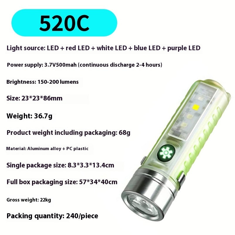 Rechargeable LED Laser UV Flashlight Waterproof Camping Torch
