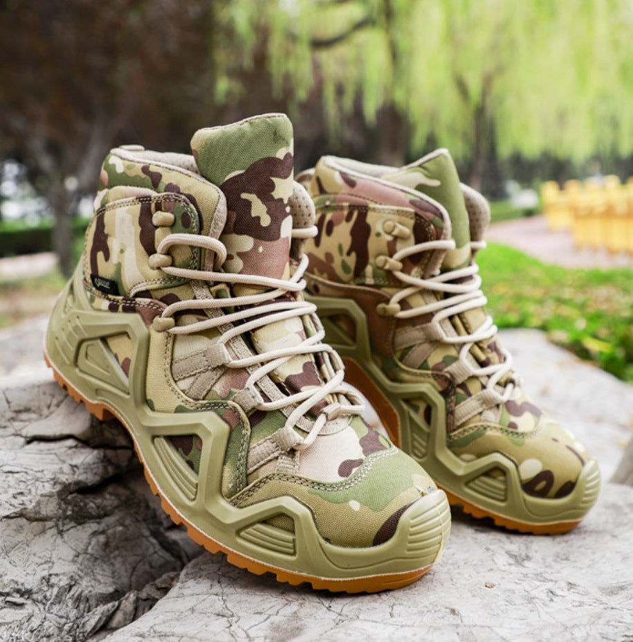 Mid Top Military Combat Hiking Boots Outdoor Training Shoes