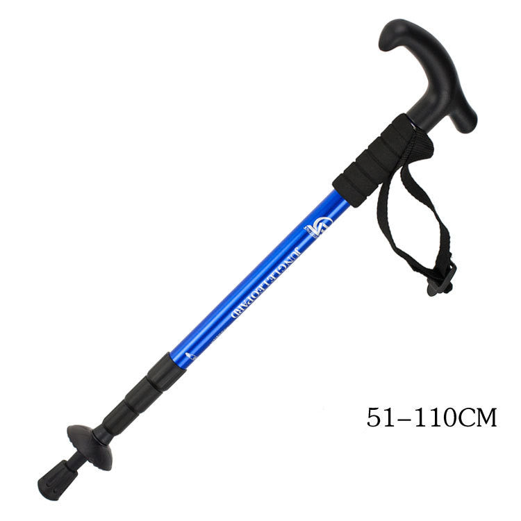 Aluminum Alloy Adjustable Trekking Pole Straight Curved Handle