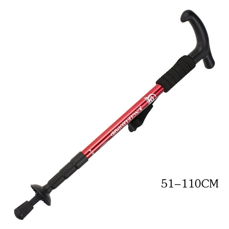 Aluminum Alloy Adjustable Trekking Pole Straight Curved Handle