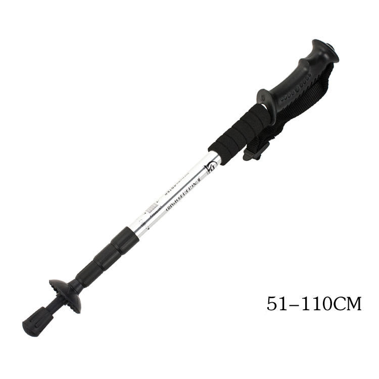 Aluminum Alloy Adjustable Trekking Pole Straight Curved Handle