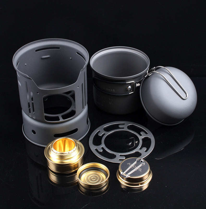 Aluminium Alloy Portable Camping Cookware Set 7 Piece Outdoor Hiking Picnic
