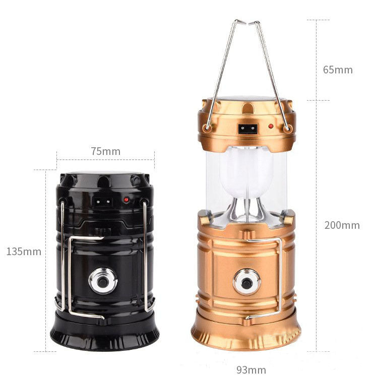 Solar Charging Multifunction Telescopic Camping Lantern Tent Light