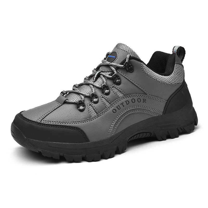 Men Autumn Winter Leather Low Top Hiking Boots