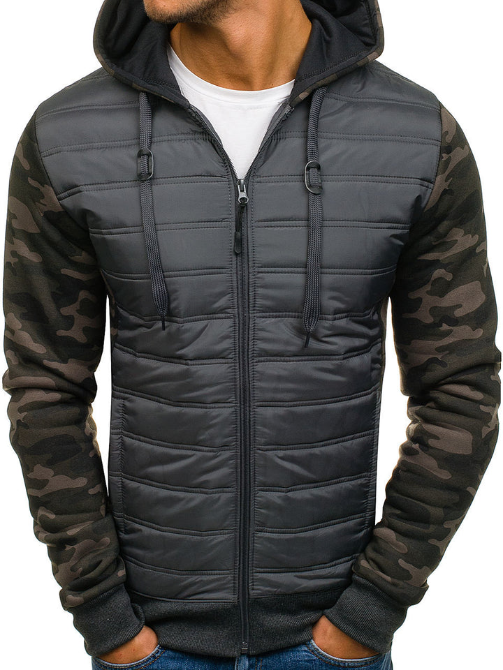 Men Warm Hooded Camouflage Cotton Jacket