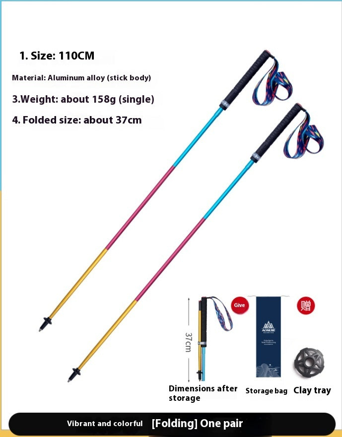Carbon Fiber Folding Trekking Pole Off Road Cane
