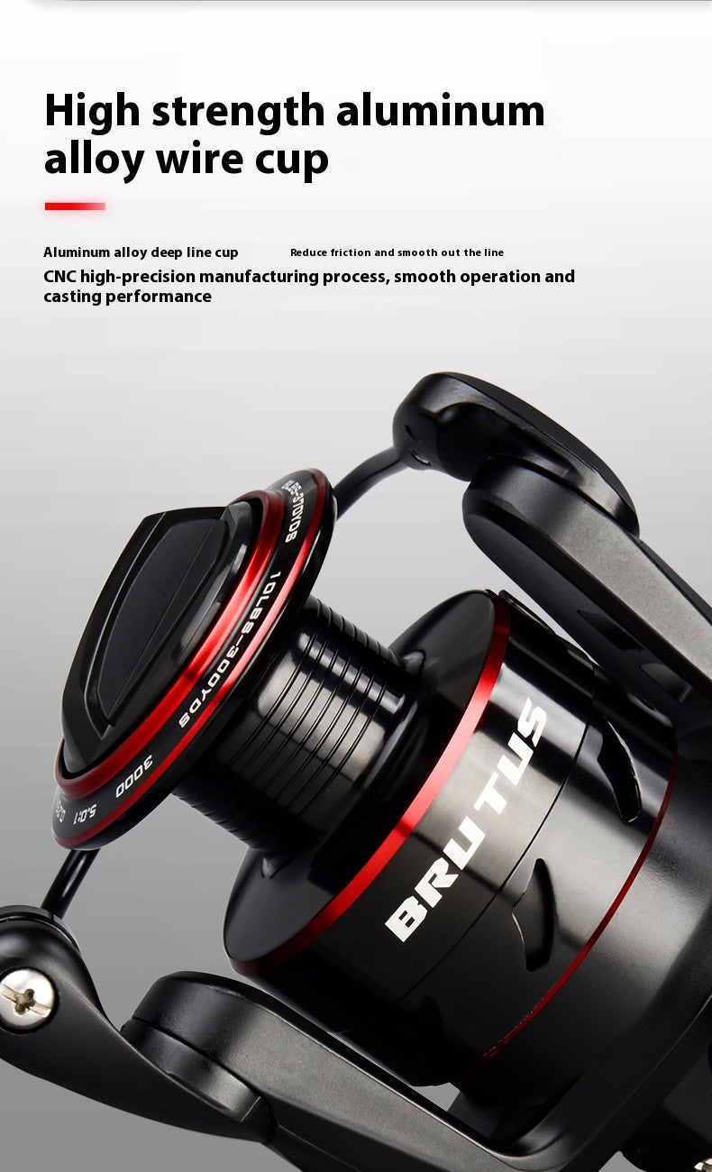 Lure Fishing Spinning Reel Telescopic Rod All Metal Reel