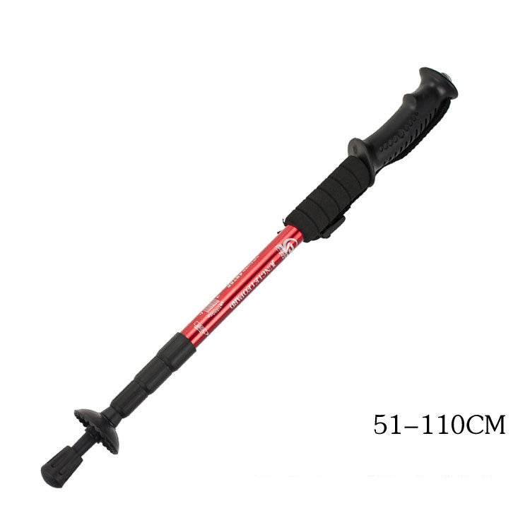Aluminum Alloy Adjustable Trekking Pole Straight Curved Handle