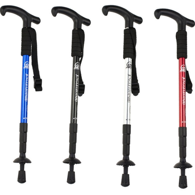 Aluminum Alloy Adjustable Trekking Pole Straight Curved Handle