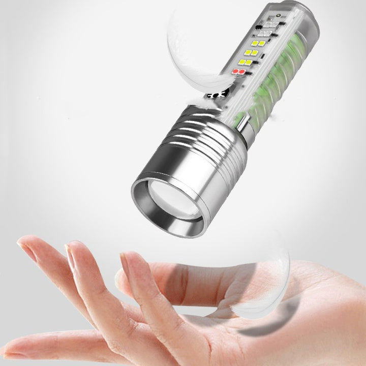Rechargeable LED Laser UV Flashlight Waterproof Camping Torch