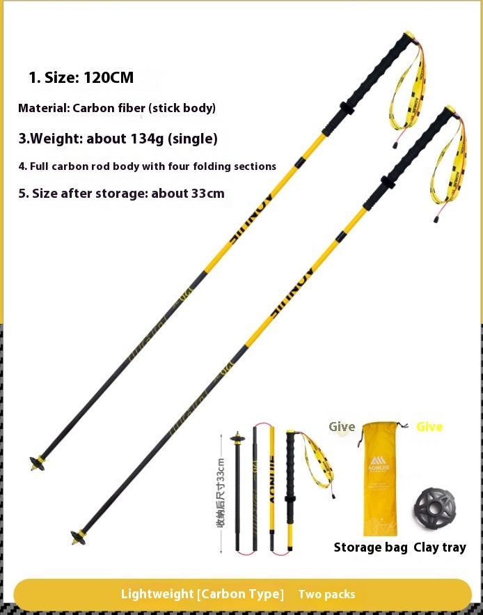 Carbon Fiber Folding Trekking Pole Off Road Cane