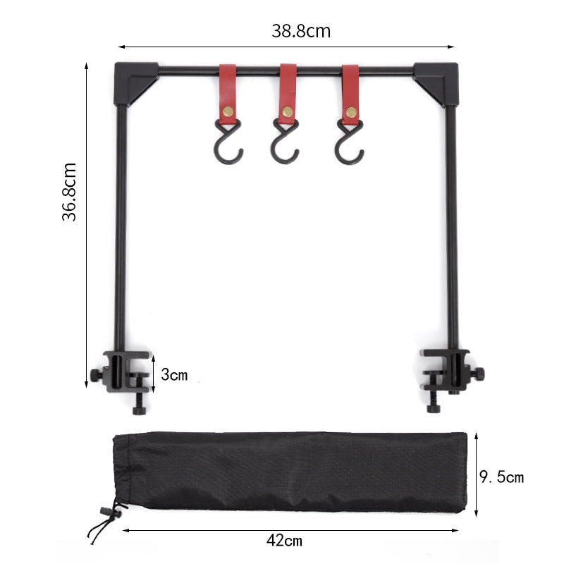 Adjustable Camping Cookware Rack Desk Clamp Hook Storage