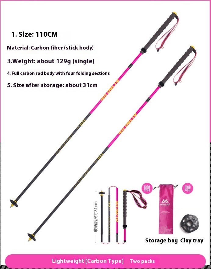 Carbon Fiber Folding Trekking Pole Off Road Cane