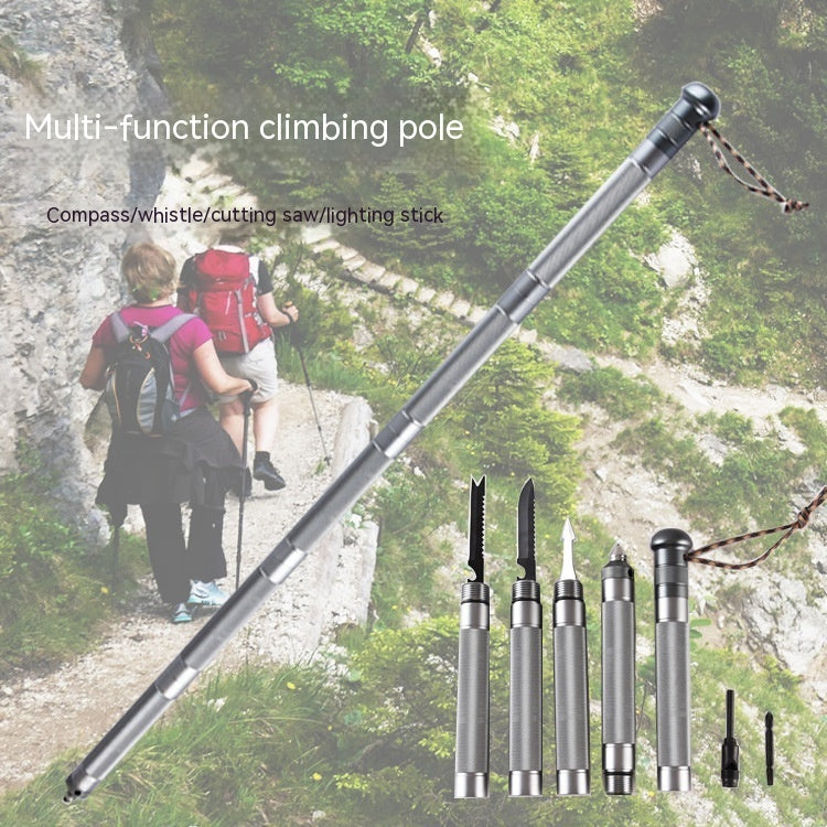 Outdoor Folding Survival Walking Stick Trekking Pole