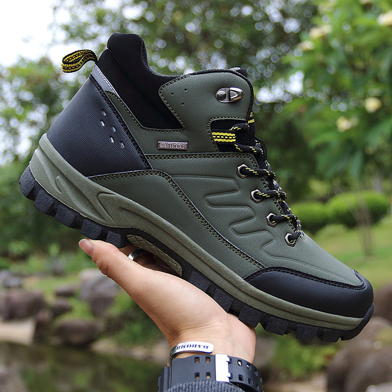 Men High Top Outdoor Hiking Boots Single Layer Shoes