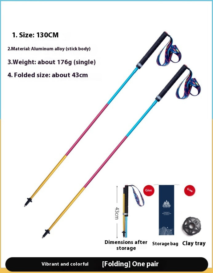 Carbon Fiber Folding Trekking Pole Off Road Cane