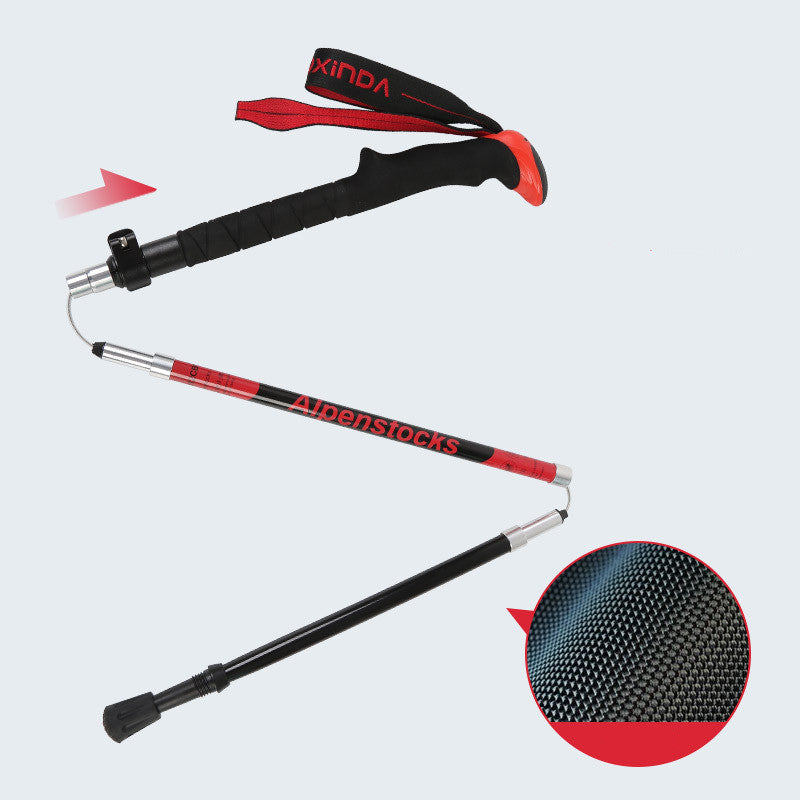 Adjustable Ultralight Carbon Fiber Trekking Poles Hiking Outdoor