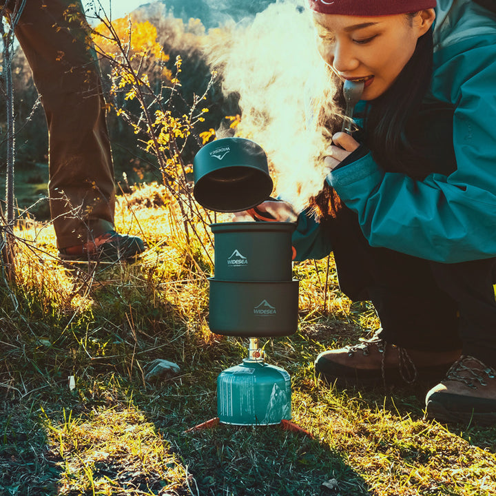 Widesea Outdoor Camping Cookware Set Heat Collecting Cooking Gear