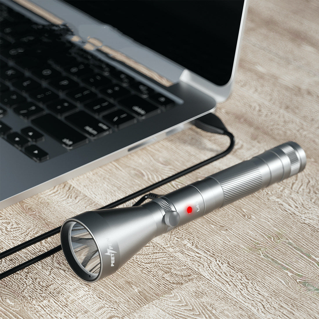 Rechargeable USB Waterproof Camping Flashlight With Compass
