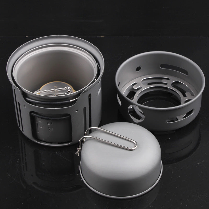 Aluminium Alloy Portable Camping Cookware Set 7 Piece Outdoor Hiking Picnic