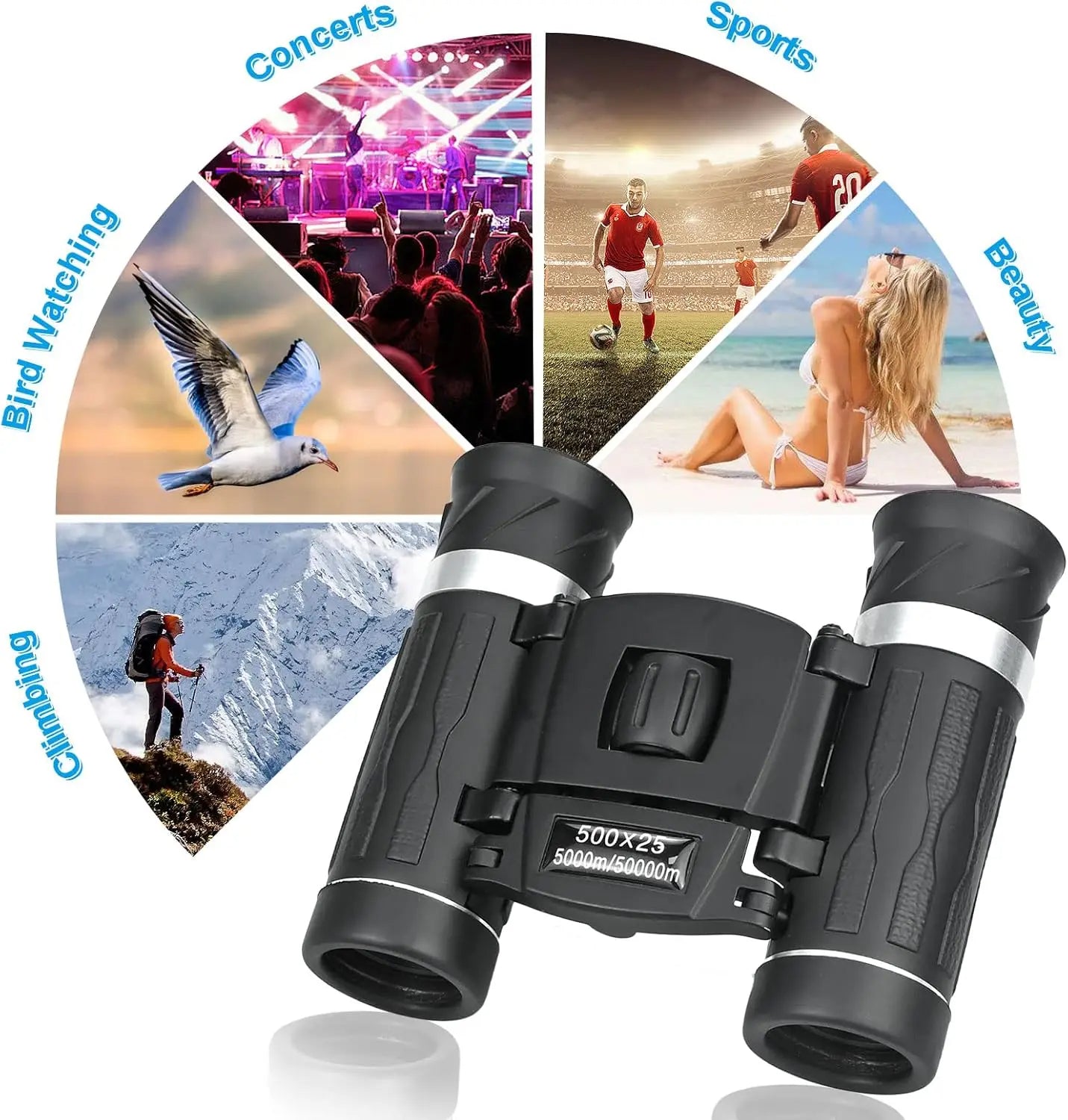 500-25 HD Zoom Folding Binoculars Long Distance Vision
