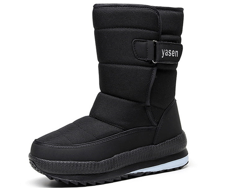 Men Waterproof Snow Boots Short Fleece Lined Hiking Shoes