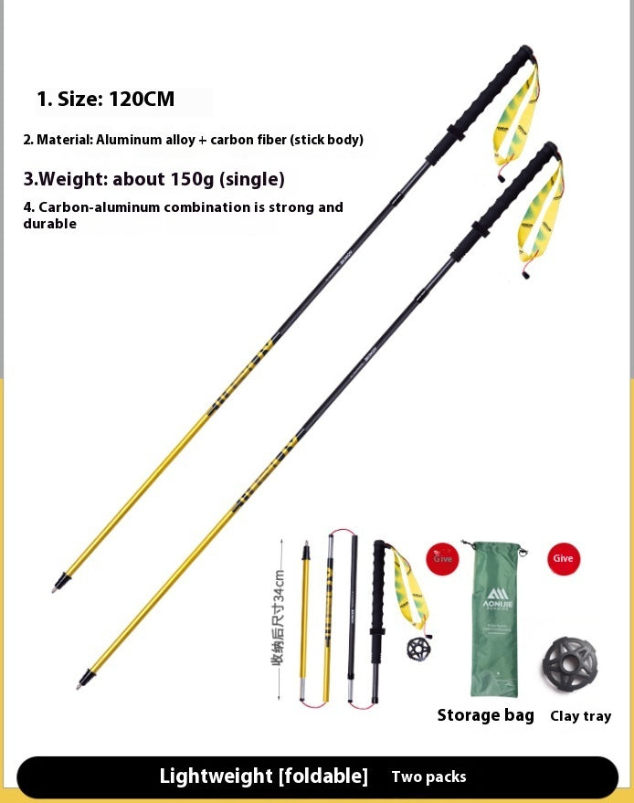 Carbon Fiber Folding Trekking Pole Off Road Cane