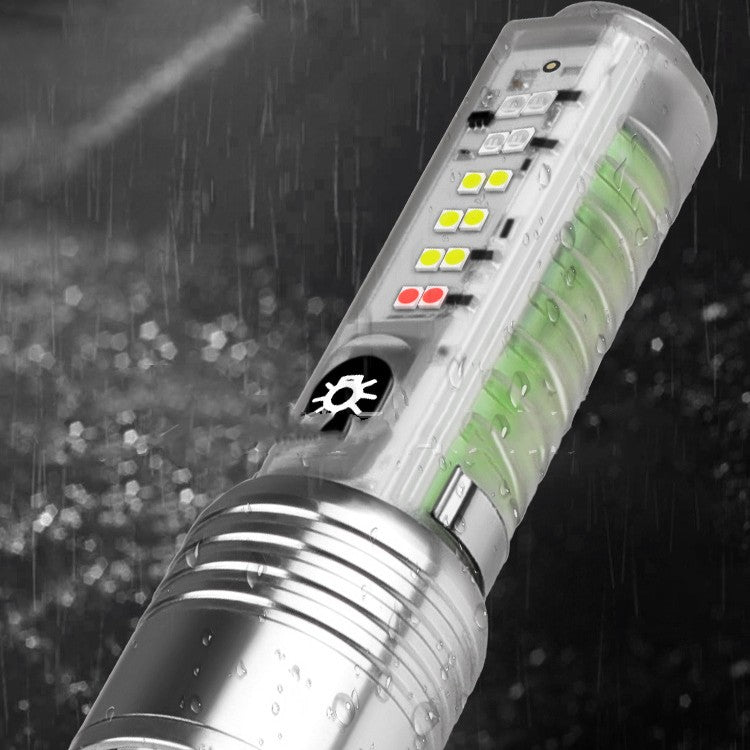 Rechargeable LED Laser UV Flashlight Waterproof Camping Torch