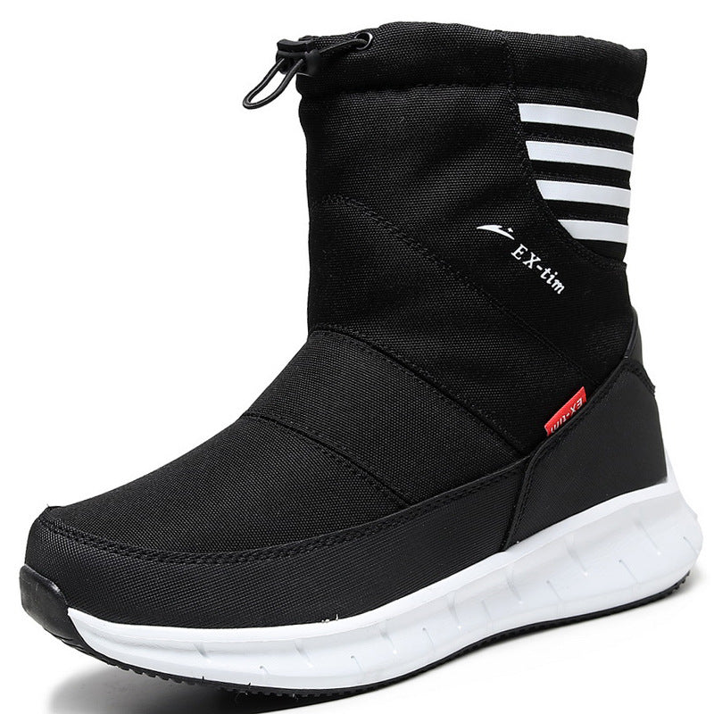 Men Waterproof Snow Boots Short Fleece Lined Hiking Shoes