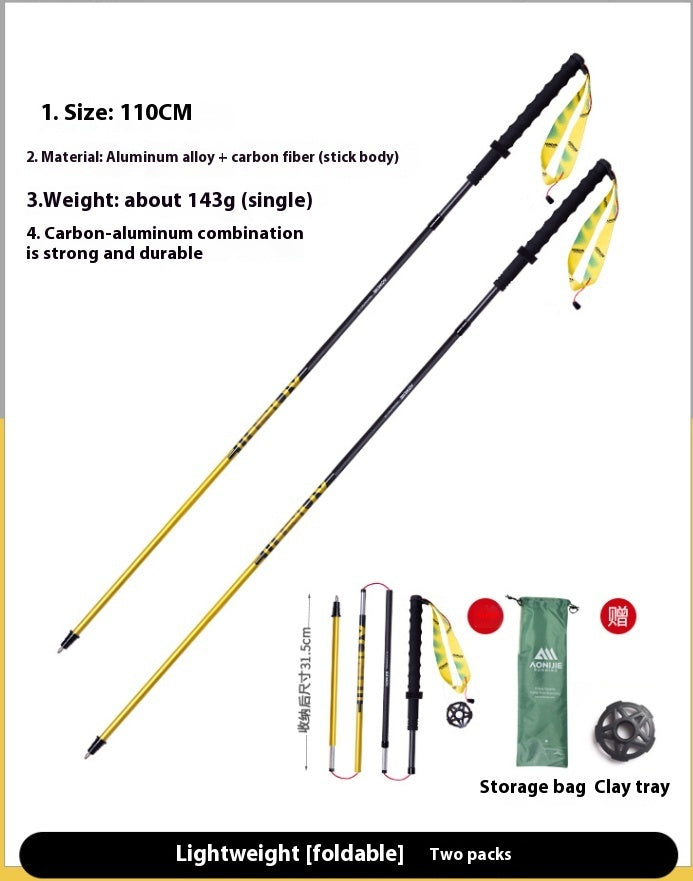 Carbon Fiber Folding Trekking Pole Off Road Cane
