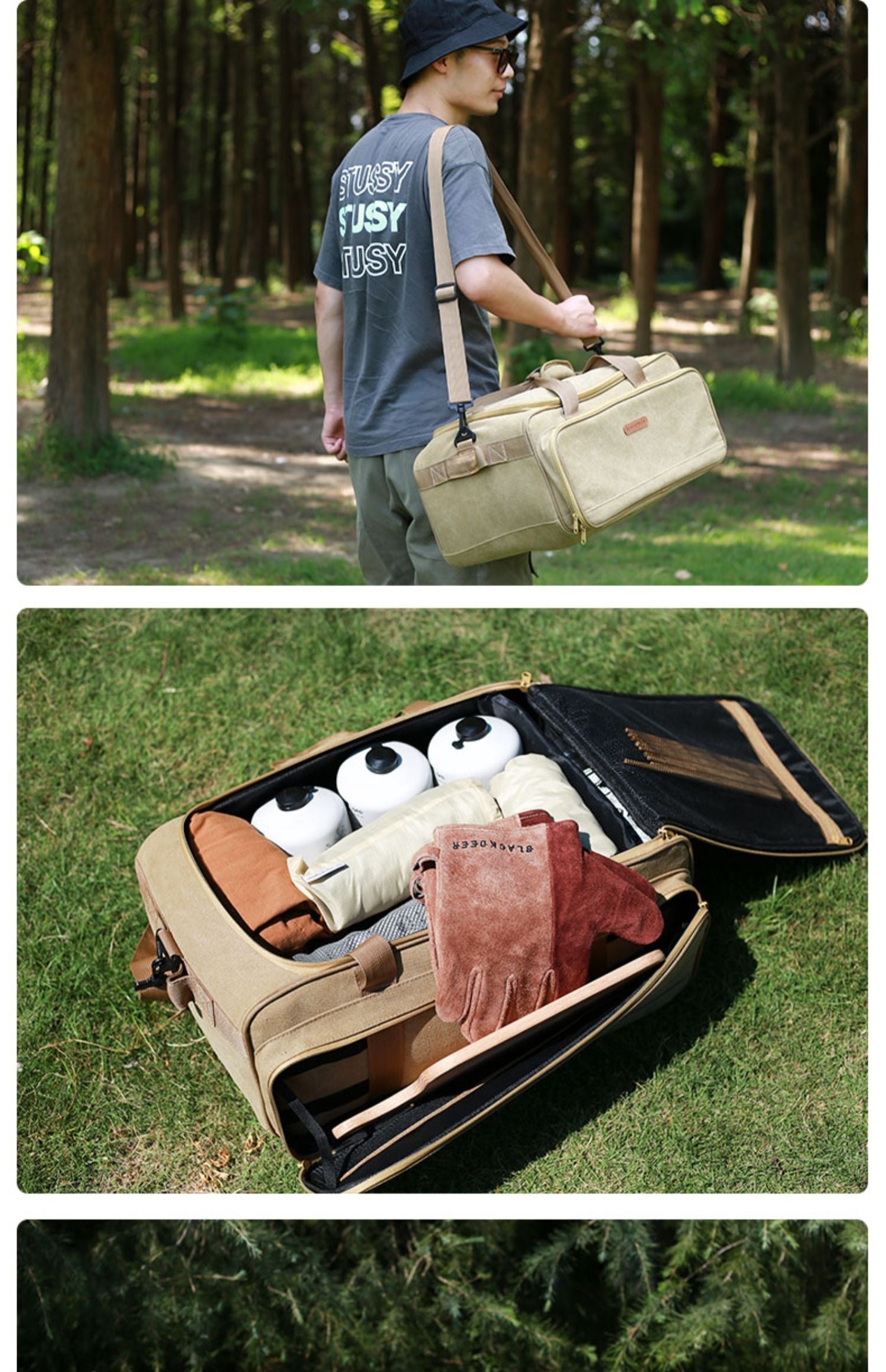Camping Cookware Set Gas Stove Tableware Picnic Bag