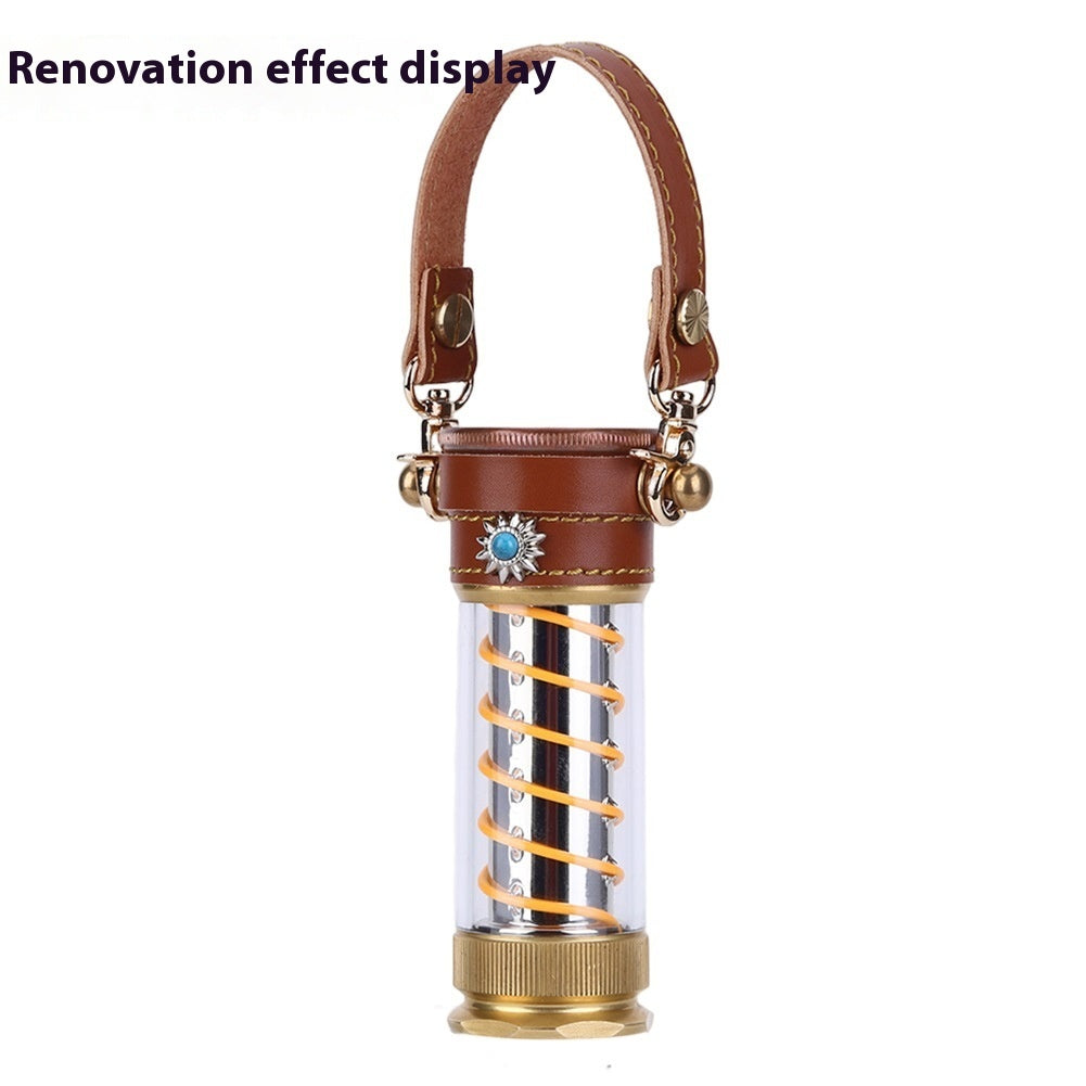 Leather Rope Camping Lantern Set Hanging Edison Style Lantern