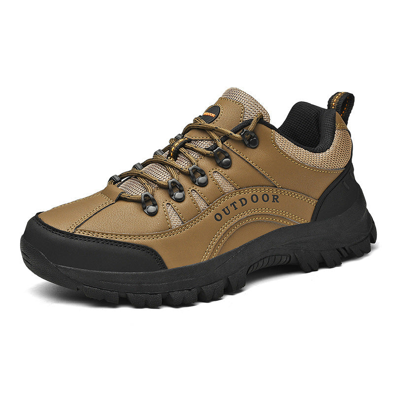 Men Autumn Winter Leather Low Top Hiking Boots