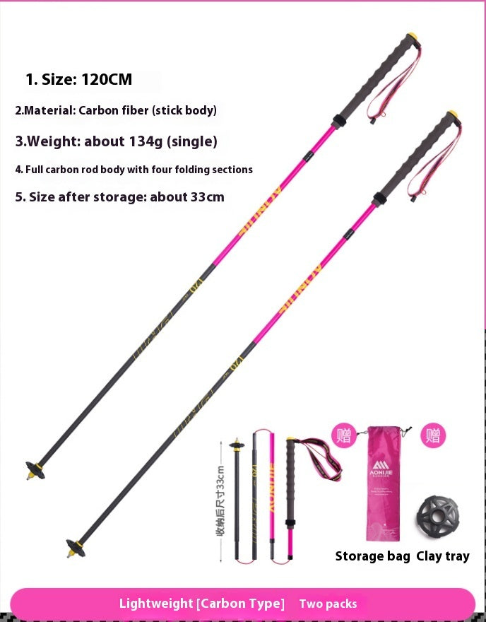 Carbon Fiber Folding Trekking Pole Off Road Cane