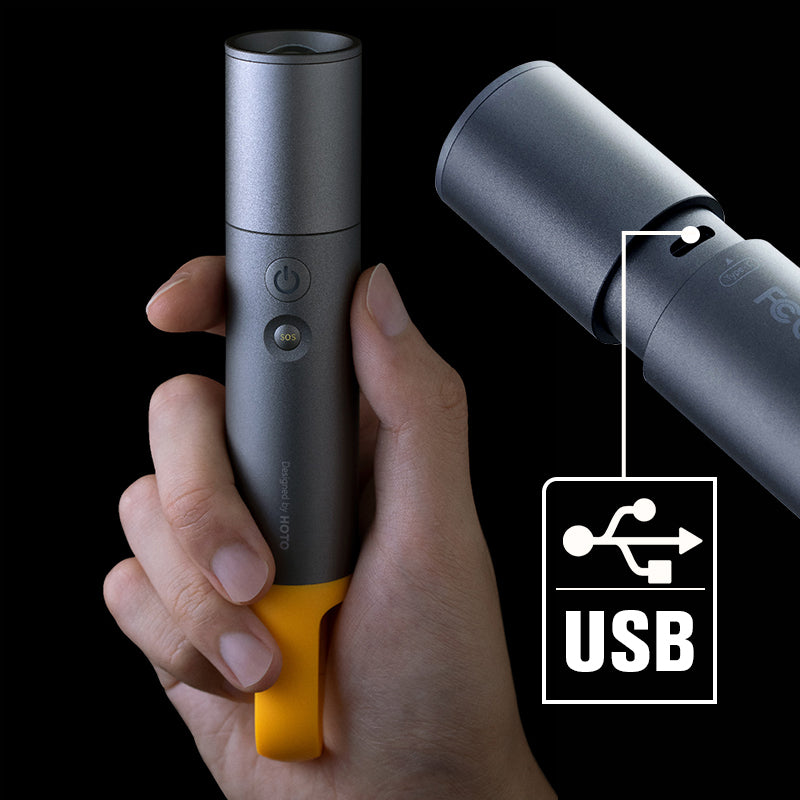 Bright Lumen Stepless Zoom Flashlight Outdoor Camping Battery Life
