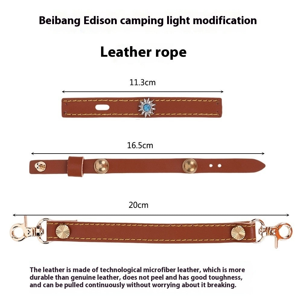 Leather Rope Camping Lantern Set Hanging Edison Style Lantern