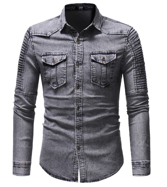 Camouflage Long Sleeve Denim Jacket