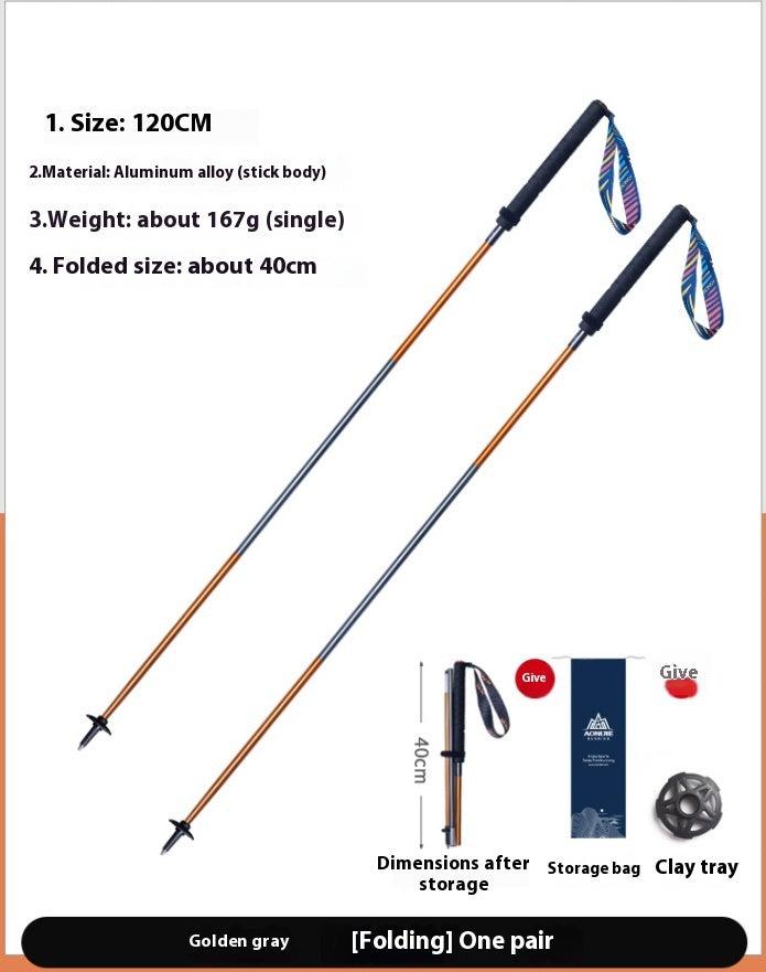 Carbon Fiber Folding Trekking Pole Off Road Cane