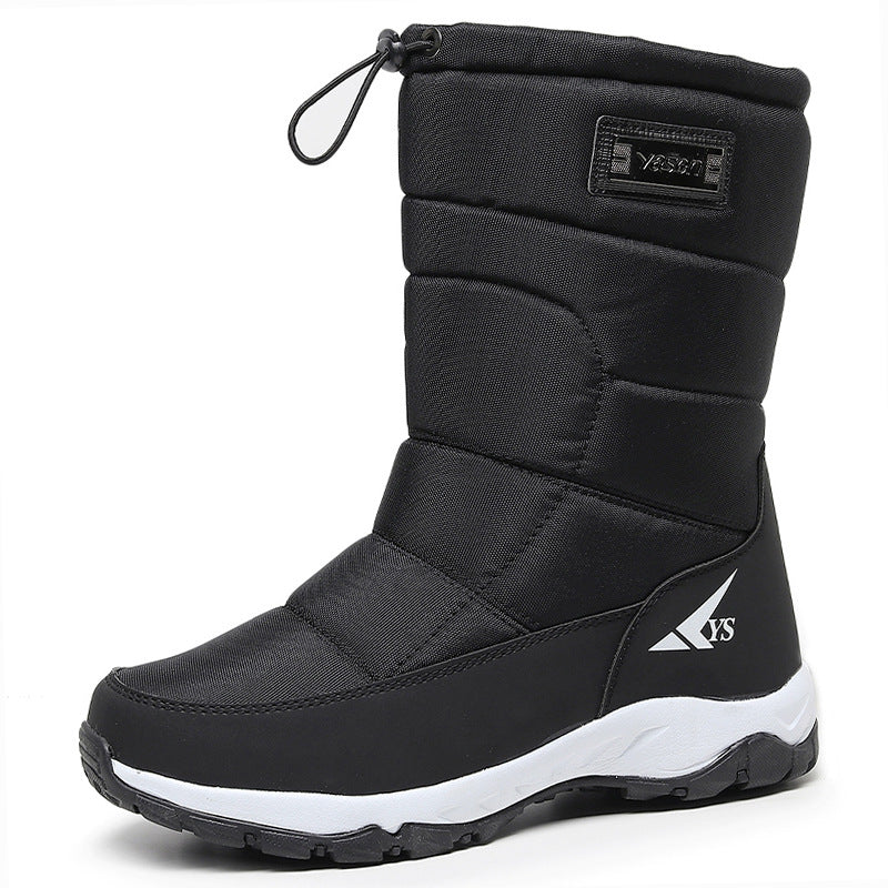 Men Waterproof Snow Boots Short Fleece Lined Hiking Shoes