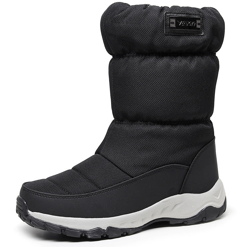 Men Waterproof Snow Boots Short Fleece Lined Hiking Shoes